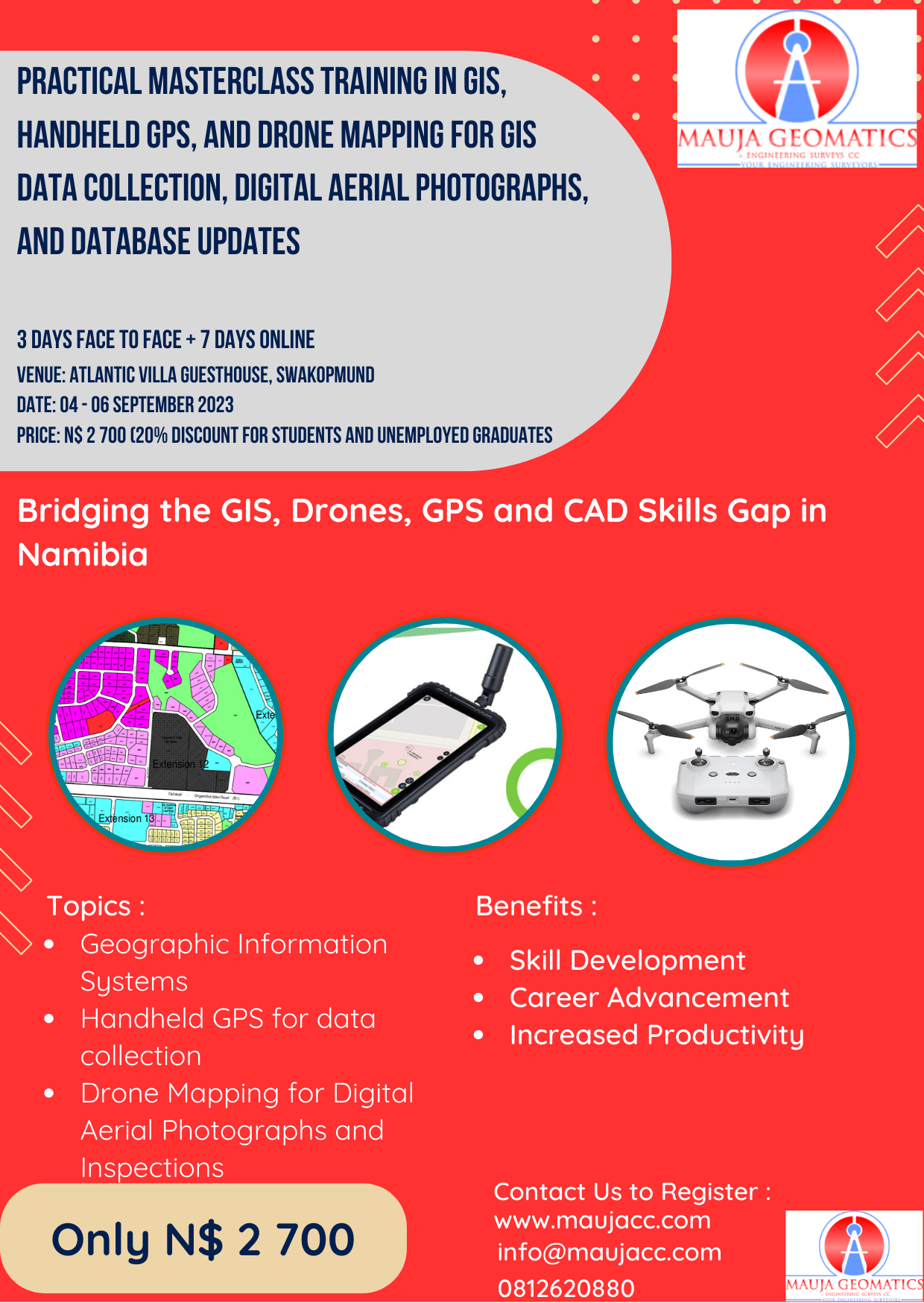 Practical Masterclass Training in GIS, Handheld GPS, and Drone Mapping for GIS Data Collection, Digital Aerial Photographs, and Database Updates for Local Authorities, Utilities, and Regional Councils (with software installations and access to complete course online content)